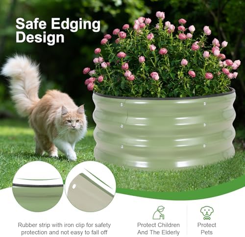 Galvanized Raised Garden Bed- 2Pcs 2x2x1FT Planter Boxes, Green - Image 2