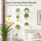 LASZOLA Plant Hanger Holder Window Shelf Wall Mounted Indoor, 2 Pcs Gold - Image 5