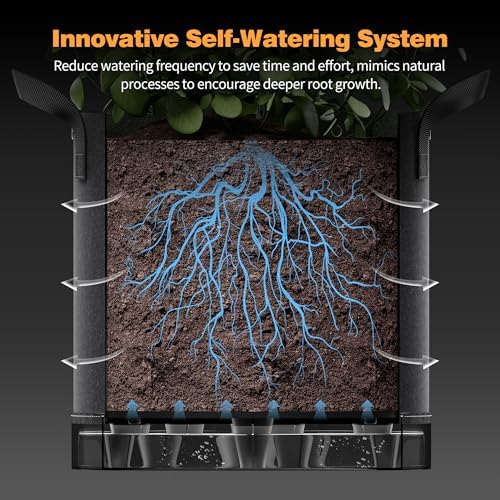 Patigrow Self-Watering Grow Bags, 5-Pack 5 Gallon 420G Thick Nonwoven Fabric Pots with Reinforced Handles and Multi-Purpose Rings, for Low Stress Plant Training Fruits, Vegetables,and Flowers - Image 2