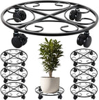 6-pack 15.8 inches Extra-large Metal Plant Caddy with Wheels Rolling Plant Stands Wheeled Plant Dolly Coasters Heavy-duty Pot Mover Roller Base Indoor Outdoor Garden Planter Trolley Cart, Black by Unknown