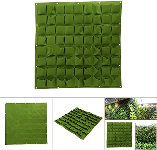 72 Pocket Hanging Garden Planting Bag Vertical Wall Planter Felt Material Indoor Outdoor Greening Green (Green) - Image 2