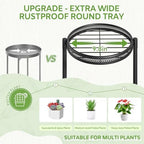iDavosic.ly 5 Tier Large Plant Stand Indoor Outdoor, 10 In Tray, Iron Black - Image 3
