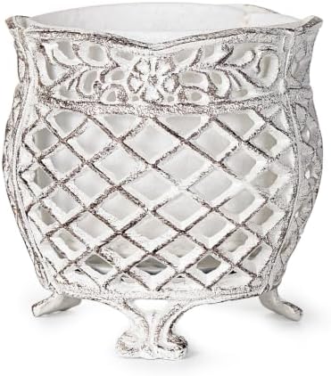 Sungmor Vintage Cast Iron Urn Planter with Non-Woven Bag, Vintage White by Sungmor