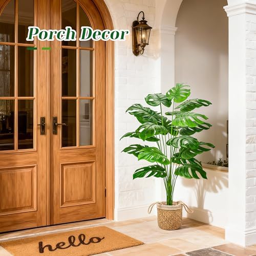 Der Rose 44" Tall Fake Plants, Artificial Tree in Straight Woven Basket - Image 6
