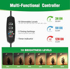 Plant Lights for Indoor Plants, Cord Hidden Standing Grow Lights for Indoor Plants Full Spectrum, LED 20w Plant Lamp with 3/9/12 H Timer,10 Brightness,70" Height Adjustable,White - Image 6
