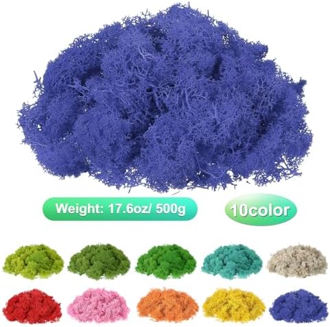 uxcell Preserved Reindeer Moss, 17.6oz Fake Moss for Crafts Artificial Dried Moss for Decoration Terrariums Potted Plants, Purple - Image 2