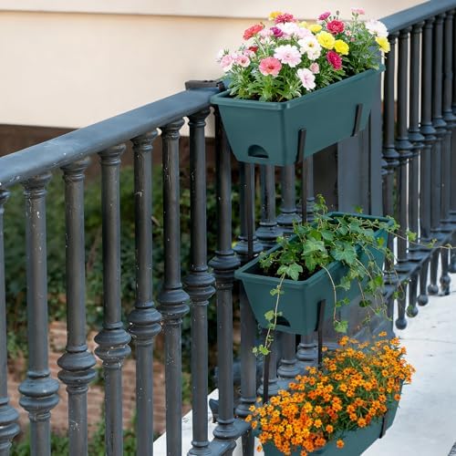 OYEAL Railing Planter Box Set of 2 Hanging Planters for Fence - Image 4