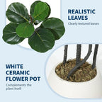 GarveeHome 6FT Artificial Ficus Lyrata Tree, Bendable Boughs, Modern White Pot Included, Perfect for Home Office Living Room Decor Indoor, Tall Artificial Tree for Housewarming Gift - Image 4