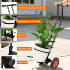 Plant Caddy with Wheels, Heavy Duty Plant Dolly Caddy Cart, 175LBS Plant Mover Cart with Adjustable Grabbing Arm, Strap, Suction Cups for Garden Courtyard Office Indoor Outdoor Pots Use, Black - Image 4