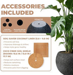 Marlo Fiberstone Round Planter, Ribbed Finishes (L, Black) - Image 6