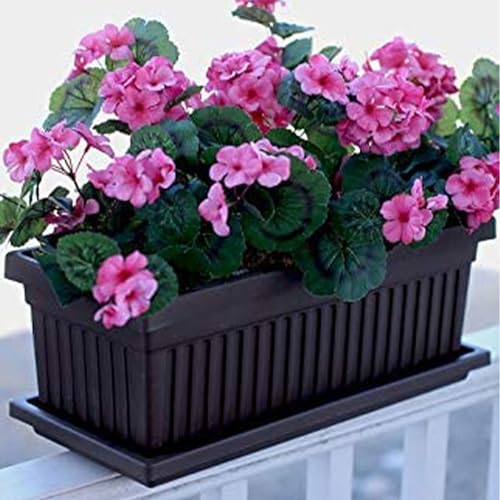 The HC Companies Venetian 30 Inch Plastic Planter Box, Chocolate, 6-Pack - Image 4
