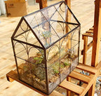 ELEGANTLIFE Glass Geometric Plant Terrarium,Succulent & Air Planter for Home Garden Office Decoration (Black House) - Image 7