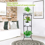 FAMZ Plant Stand Indoor Outdoor, 3 Tier Tall Black Metal Plant Stands, 35 inch Round Multiple Plant Rack Holder Rack Flower Pot Stand Heavy Duty Plant Shelf for Patio Balcony Garden Living Room - Image 2