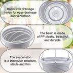 Tioncy 50 Pcs Plastic Hanging Baskets Planter Hanging Pot, White, 6.5 Inch - Image 2
