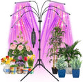 Mefflypee Grow Lights for Indoor Plants, LED Grow Light Stand, Red Blue Yellow Full Spectrum Plant Lamp with Adjustable Tripod, Color Changing Dimmable Vegetative Lamp with Auto On Off Timer (Type A) by Mefflypee