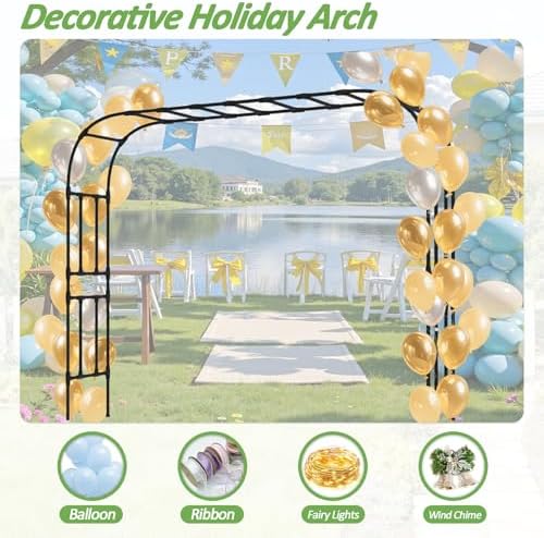 Thickened Metal Garden Arch-126L*94.5"H,Trellis for Climbing Plants Outdoor - Image 7