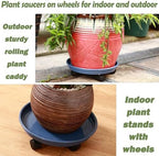4 Packs Plastic Plant Caddy with Wheels 11.8" Plastic Rolling Plant Stands Heavy-duty Plant Dolly with Casters Indoor and Outdoor Plant Roller Base Wheels, Blue - Image 7