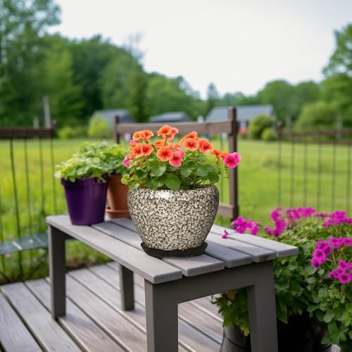 Ceramic Plant Pots, 8 Inch Planters Indoor, White Leopard - Image 4