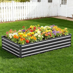Vengarus 2PCS 8x4x1ft Galvanized Raised Garden Beds Kit,Planter Box Black - Image 5