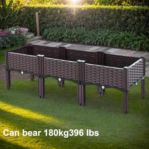 Elevated Planter Box with Legs Plastic Raised Garden Bed for Indoor Outdoor - Image 4