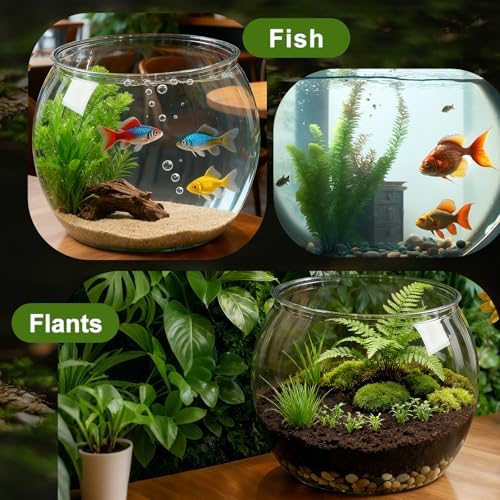 Geelin 7 Gallon Plastic Fish Tank Large Bowl Shatterproof with Crystal Clear Clarity for Terrarium, Flower Vase Centerpiece Gift for Fish Lovers (Round) - Image 6