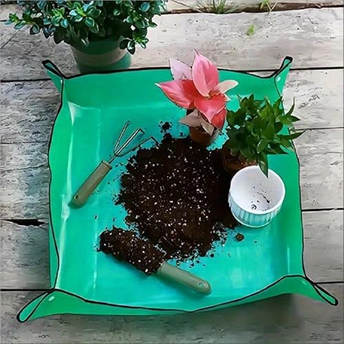 Waterproof Foldable Planting Mat Garden Potting Pad for Flowerpot Transplanting Mixing Soil Plant Pruning Tool for Indoor Plant Repotting(Green-3 Size) - Image 6