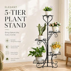 5 Tier Plant Stand Indoor Outdoor, Tall Flower Display Stand, Multi-Tiered Plant Rack Shelf for Plants, Corner Plant Stand for Indoor Plants Multiple, Tiered Plant Shelves for Balcony, Living Room,Sunroom,Their Patio,etc. - Image 2