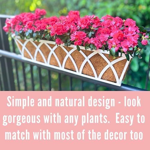 LaLaGreen Rustic Wall Planter (24 in, 2 Pack) White Rectangular Window Box - Image 5