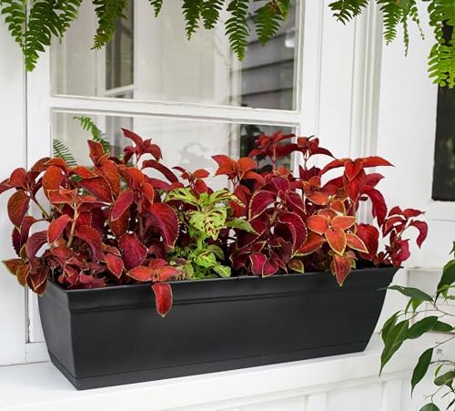 The HC Companies Eclipse Window Planter Box, 30 Inch, Clay, 2-Pack - Image 3