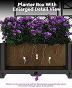 3 PCS Raised Garden Bed with Trellis & Privacy Screen, 50" x 63" Tall Vertical Garden Planter Box for Climbing Plants, Outdoor Trellis for Vegetables, Flowers, Patio, Balcony, Garden Black - Image 2