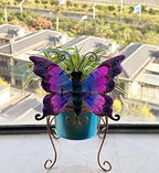 Metal Animal Plant Pot,Colorful Butterfly Planter Flower Pots Decoration - Image 5