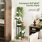 Bamworld Corner Plant Stand Indoor Outdoor Tall Metal Flower Pot Stands - Image 4