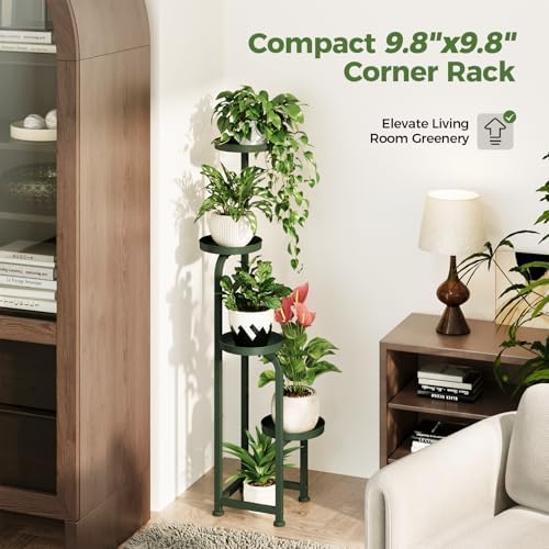 Bamworld Corner Plant Stand Indoor Outdoor Tall Metal Flower Pot Stands - Image 4
