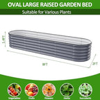 Gruper Raised Garden Bed, 8×2×1.4 ft Tall Oval Large Metal Planter - Image 3