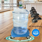 2-Pack 11" 5-Gallon Water Bottle Jug Caddy with 4 Rolling Swivel Casters - Heavy-Duty 5-Gallon Bucket Dolly & Plant Stand, Blue (2, Blue) - Image 7