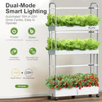 Large Hydroponic Tower Garden System White, 90 Pod Vertical Indoor Growing Kit with LED Grow Light, Auto Circulating Water System, 40L Planter - Image 2