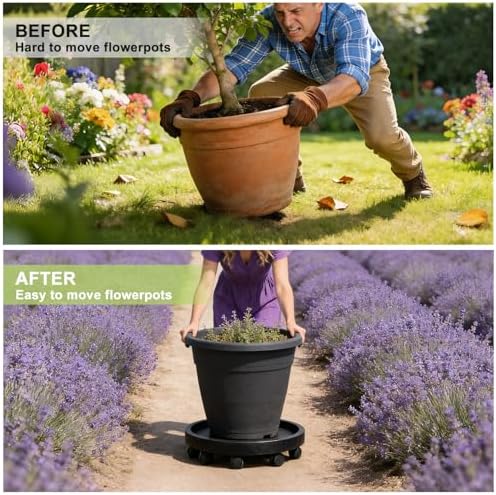 1 PCS 23 Inch Extra Large Plant Caddy with Wheels,Heavy Duty Wheeled Stand - Image 7