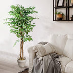 VECELO Artificial Ficus Tree with Sturdy Nursery Pot, 5FT Faux Silk Plant for Indoor Outdoor Home Garden Decor, 2 Pack - Image 7