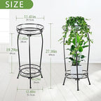 LOYAL TIGER Plant Stand Indoor Outdoor, 2 Pack, 2 Tier 27" Tall Metal Shelf - Image 2