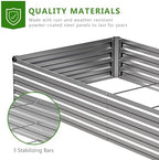 2PCS 9x3x1ft Galvanized Raised Garden Bed Kit,Metal Planter Box for Vegetables,Flowers,Herbs Durable Rust-Resistant Patio Gardening Beds,Silver - Image 4