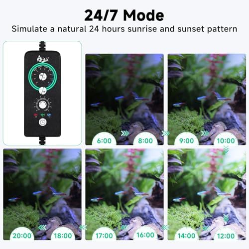AQQA LED Aquarium Light, 24/7 & DIY Mode Full Spectrum Fish Tank Light - Image 4