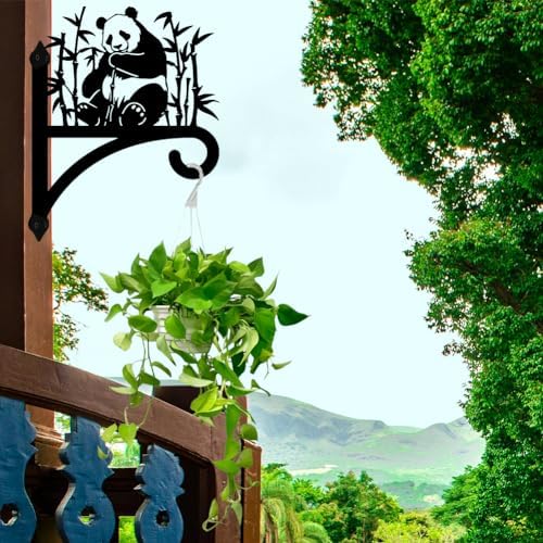 peacoblue Panda Plant Hanger Bracket, Iron Outdoor Hanging Hook - Image 6