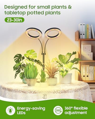 Grow Lights for Indoor Plants Full Spectrum, LED Plant Light with Metal Base, Plant Growing Lamps with Timer 3/9/12H, 3 Color Modes, 6 Brightness Levels, 23-30'' Adjustable Height - Image 2