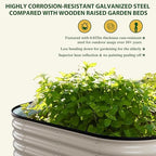 MUPATER 8x4x1FT Galvanized Raised Garden Bed with Support Rods, Modular Raised Beds for Gardening, Raised Planter Box Oval for Vegetables, Herbs and Flowers, Ivory White - Image 5
