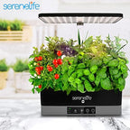 SereneLife Hydroponic Herb Garden - 6 Pod Indoor Kit, Full-Spectrum Grow Light, Adjustable Height, Smart Plant System, Black - Image 2