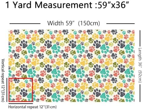Dog Paws Upholstery Fabric for Chairs, Cartoon Pet Dogs Fabric By The - Image 5