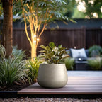 Kante Accent Round Curved Weathered Concrete Planter 18.1" Dia, Outdoor - Image 4
