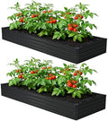 Foxlang 12x4x1ft(2 Pack) Galvanized Raised Garden Bed,Outdoor Planter Box Metal Patio Kit Planting Bed for Vegetables Flowers Herb,Black by Foxlang