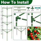 ZeeDix 65 Inch 4 Pack Heavy Duty Tall Tomato Cages for Garden - Image 6