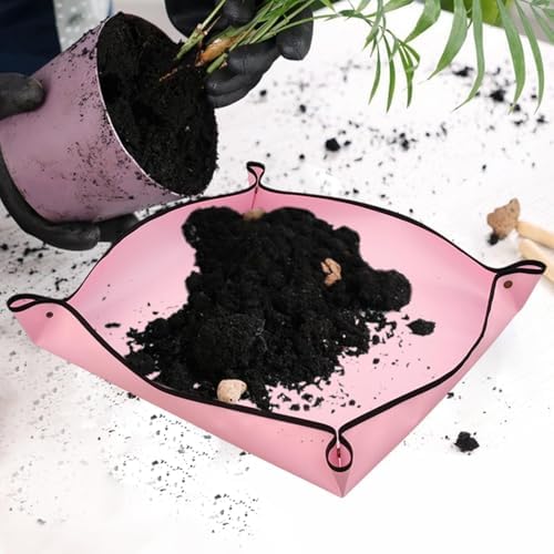 Waterproof Foldable Plant Repotting Mat Garden Potting Pad for Flowerpot Transplanting Mixing Soil Tool for Indoor Plant Repotting(75cmx75cm Blue) - Image 5